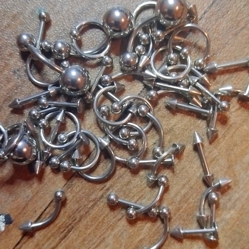 Different piercings sterling silver
